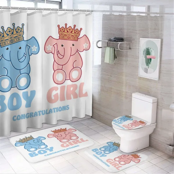 Boy and Girl Twins on a shower curtain