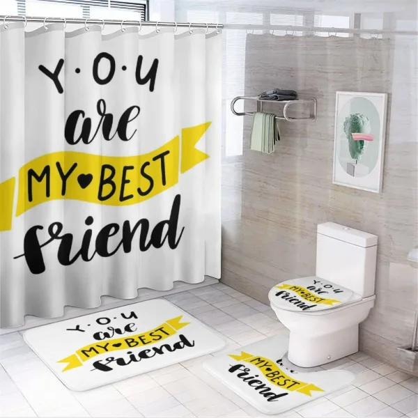Buddy Motivation Art on a shower curtain