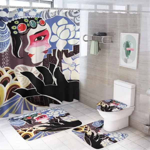 Chinese Fine Art Painting on a shower curtain