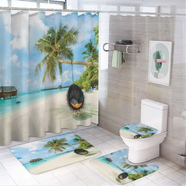 Exotic Maldives Sea on a shower curtain