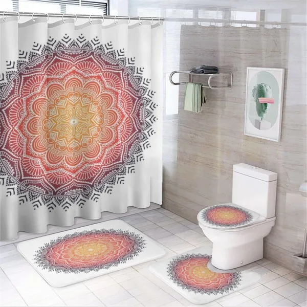 Mandala Orient Heart on a shower curtain