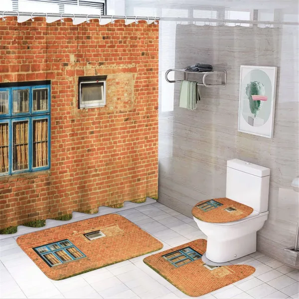 Old Windows on a shower curtain