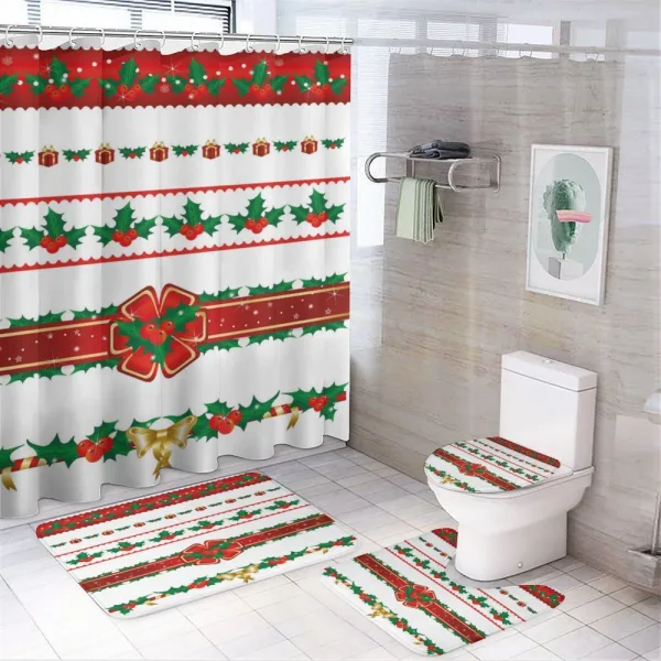 Ornate Borders Xmas on a shower curtain