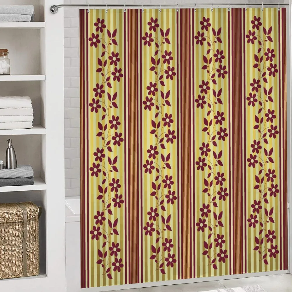 Red Flowers on Stripes — Detail 4