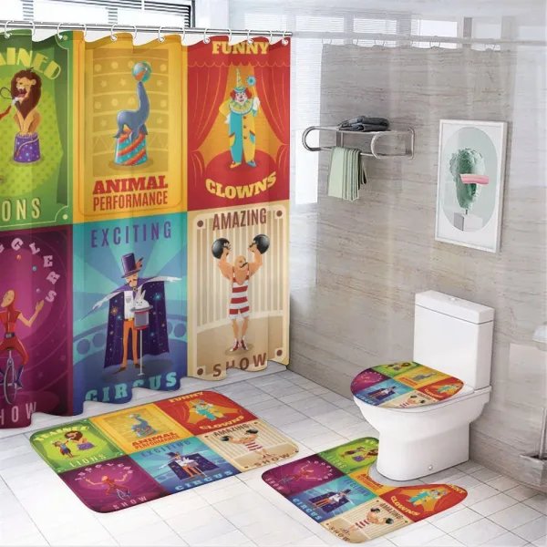 Retro Circus Animals on a shower curtain