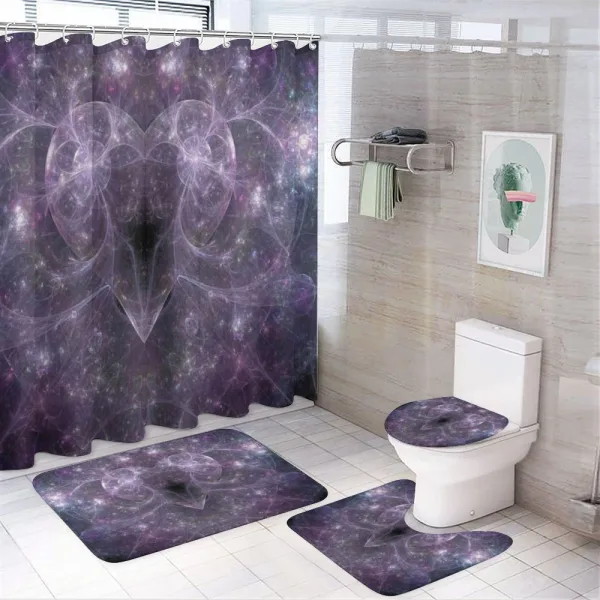 Space Cosmos Hearts on a shower curtain