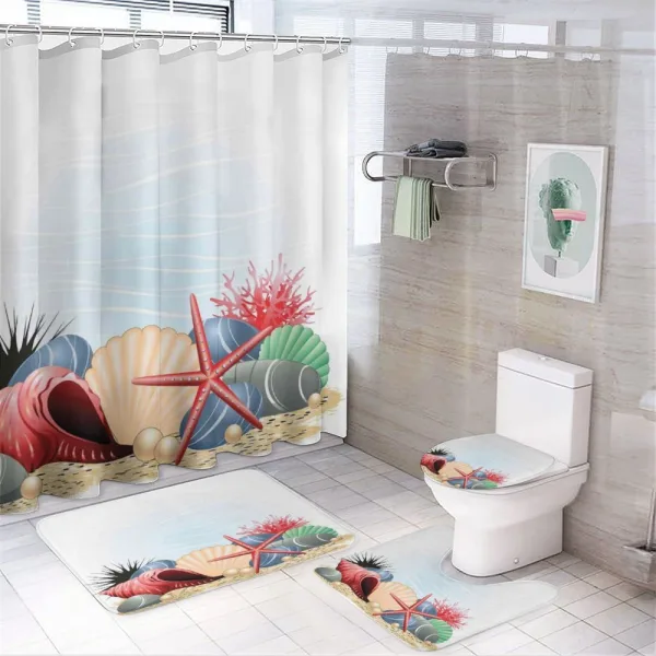 Summertime Seaside Pearl on a shower curtain