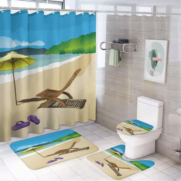 Sunshine Sand Waves on a shower curtain