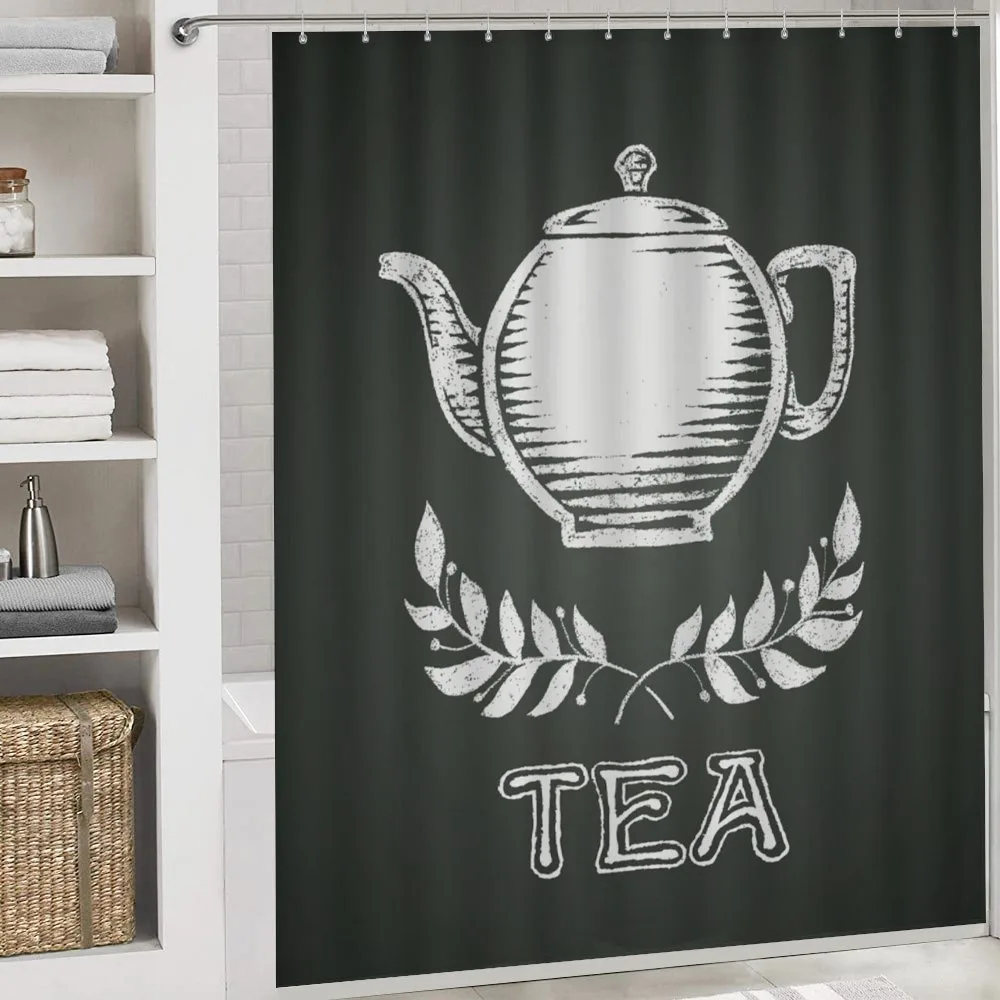 Teapot Leaf Branches Chalkboard — Detail 4