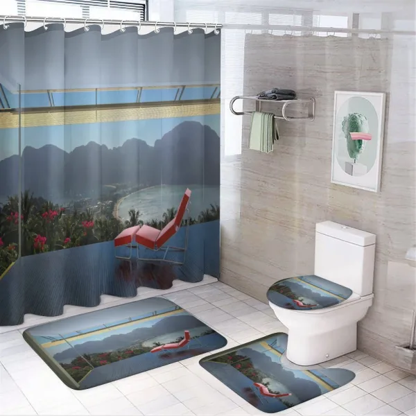 Tropical Island Flowers on a shower curtain