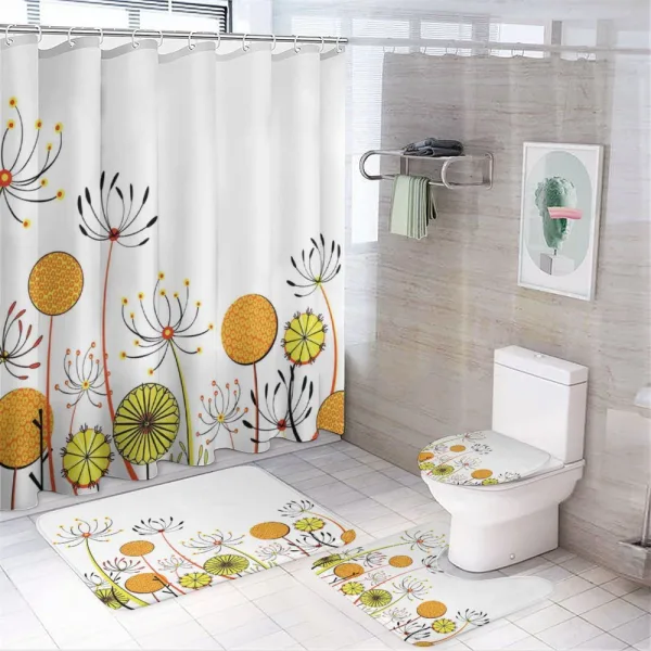 Umbelifers Petals on a shower curtain