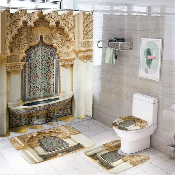 Vintage Eastern Art on a shower curtain