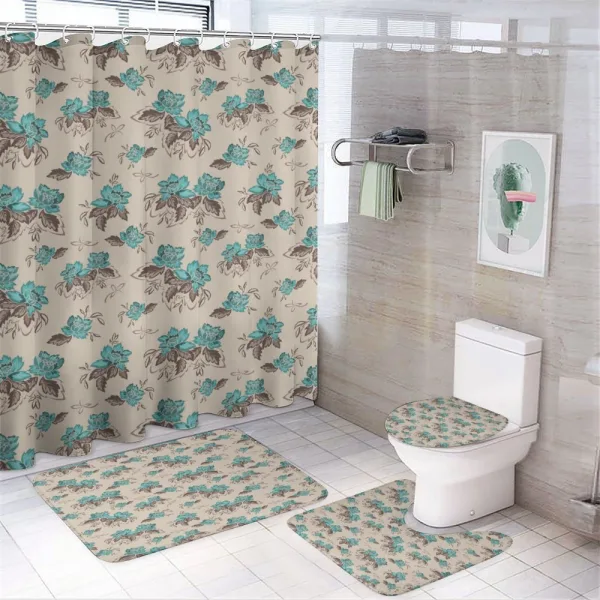 Vintage Flower Arrangements on a shower curtain