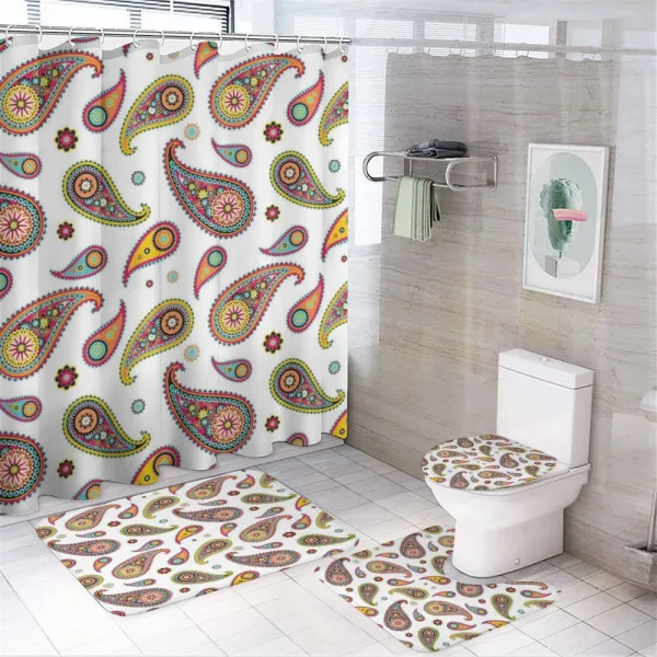 Vintage Hipie Ethnic on a shower curtain