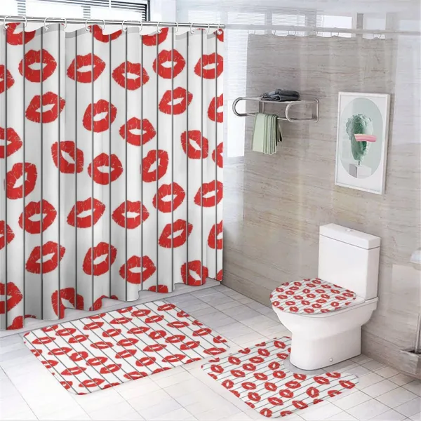 Woman Lips Love Behind Bars on a shower curtain