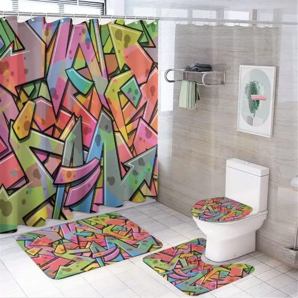Abstract Grunge Arrows on a shower curtain