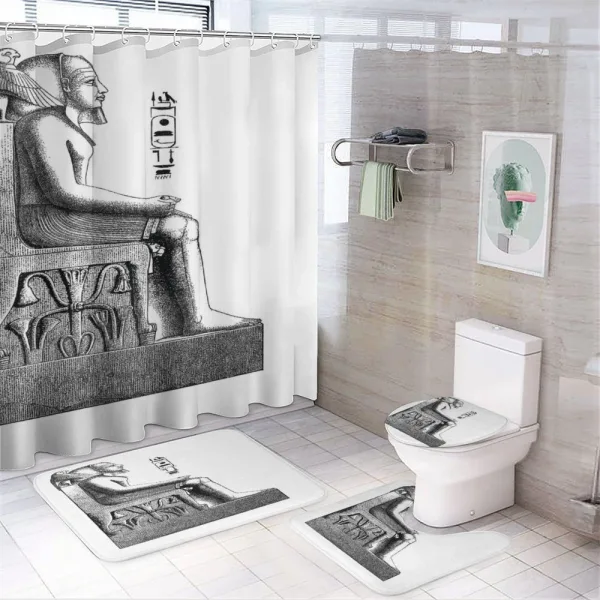 Antique Hawk and Bird on a shower curtain