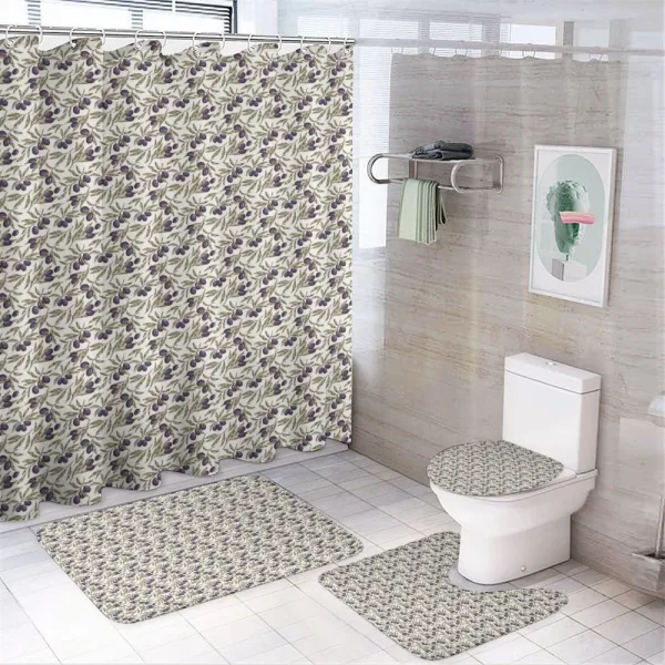 Botanical with Leaves on a shower curtain