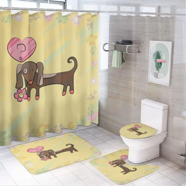 Colorful Dog Design on a shower curtain