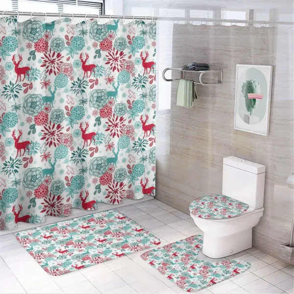 Doodle Nature Pattern on a shower curtain