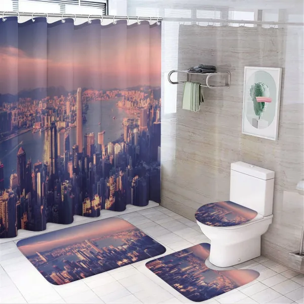 Dreamy Hong Kong Scenery on a shower curtain