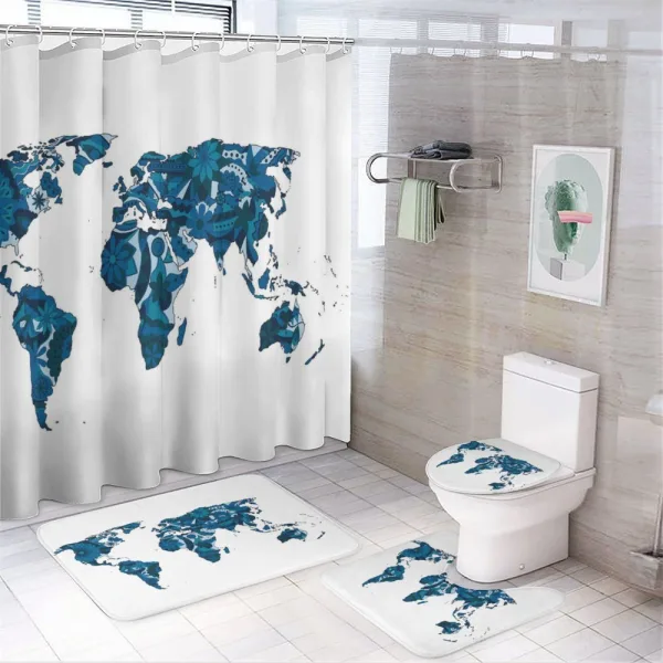 Flower Blue Tones on a shower curtain