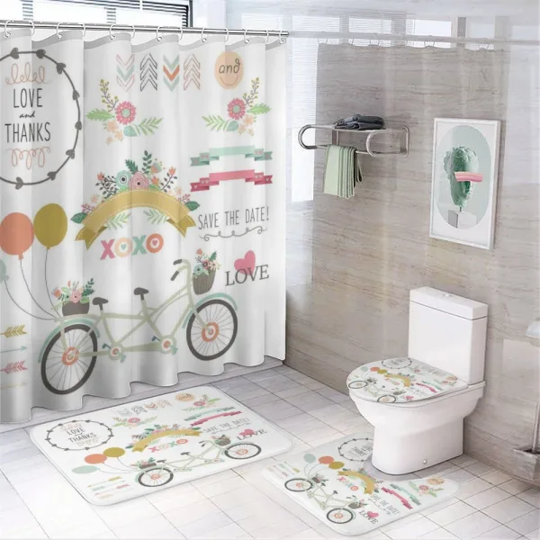 Flowers Wedding Concept on a shower curtain