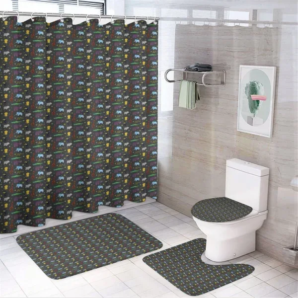 Happy Animals Illustration on a shower curtain