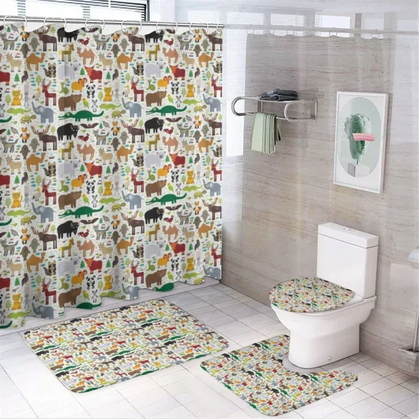 Leopard Bison Camel on a shower curtain