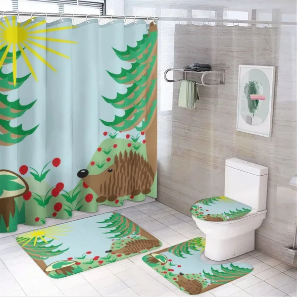Rising Sun Above Trees on a shower curtain