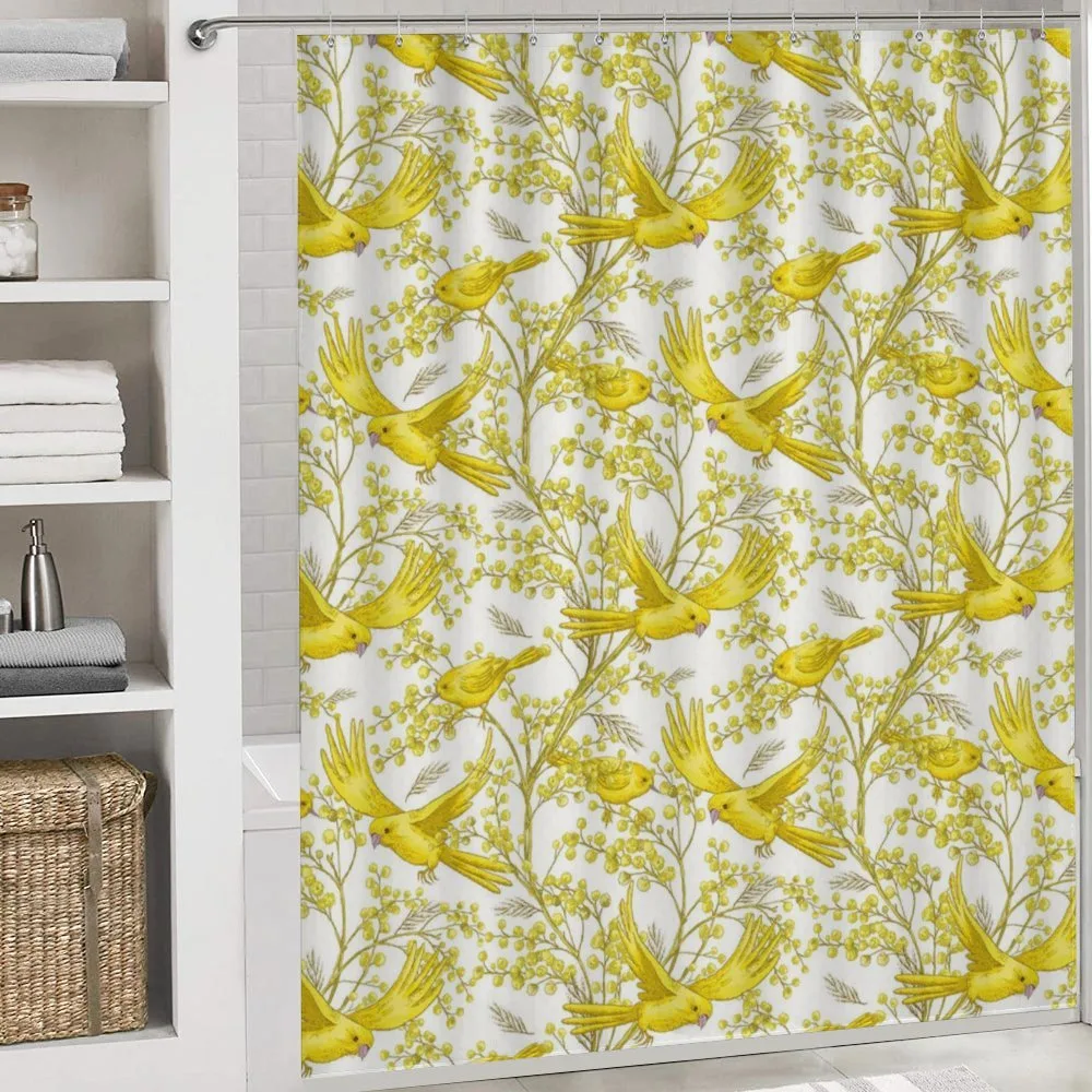 Summer Mimosa and Birds Art — Detail 4