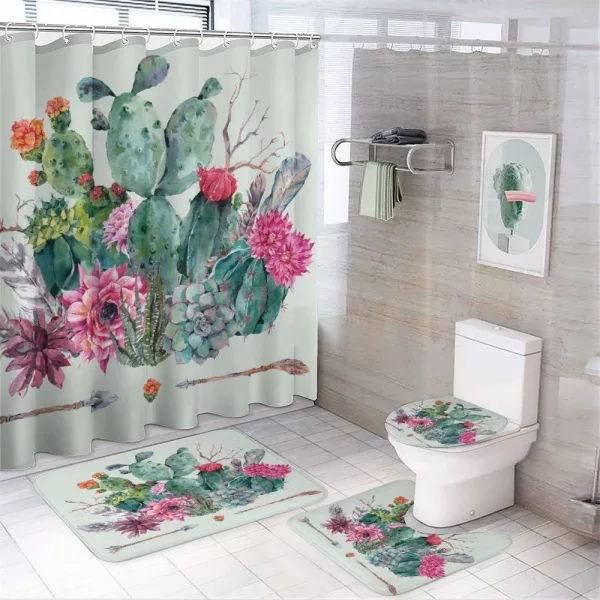 Thorny Boho Blossoms on a shower curtain