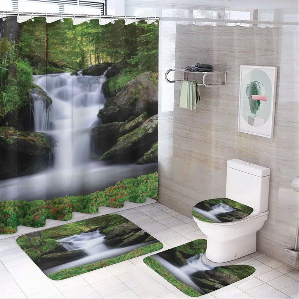 Trees Flowers Waterfall — Your design
