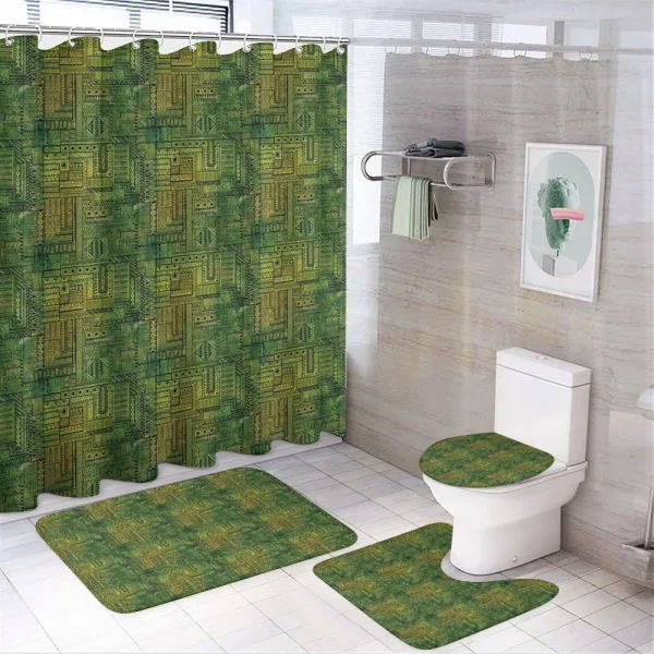 Tribal Style Geometry on a shower curtain