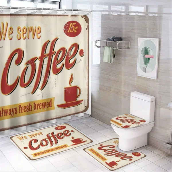 Vintage Rusty Faded Tin on a shower curtain