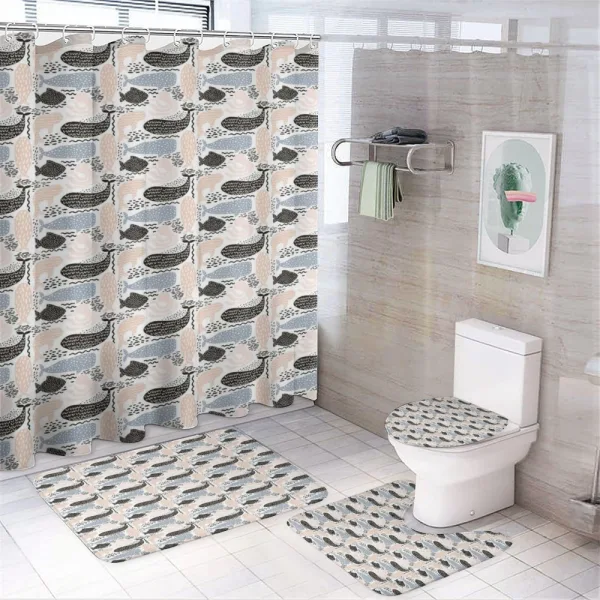 Aquatic Animal Silhouette on a shower curtain