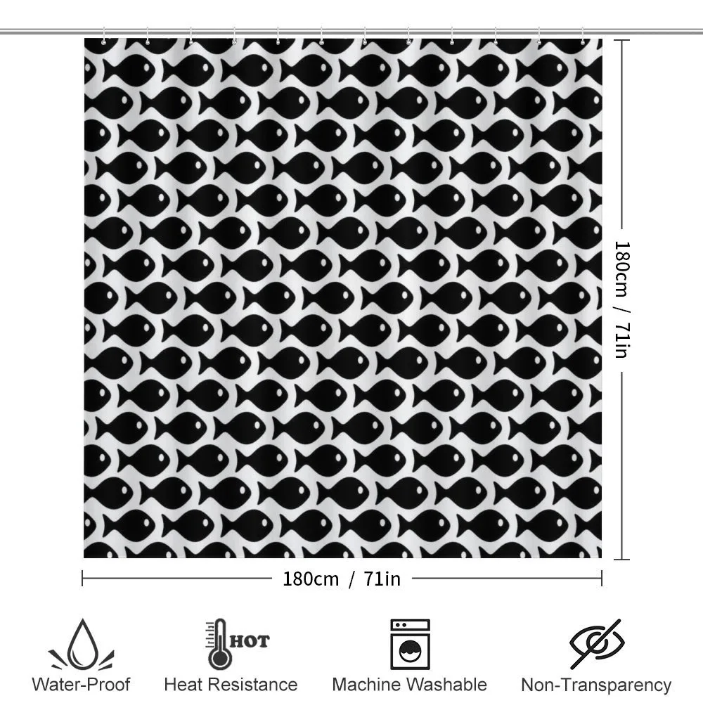 Black and White Fish Pattern — Detail 2