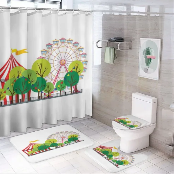 Circus Carnival Scene on a shower curtain