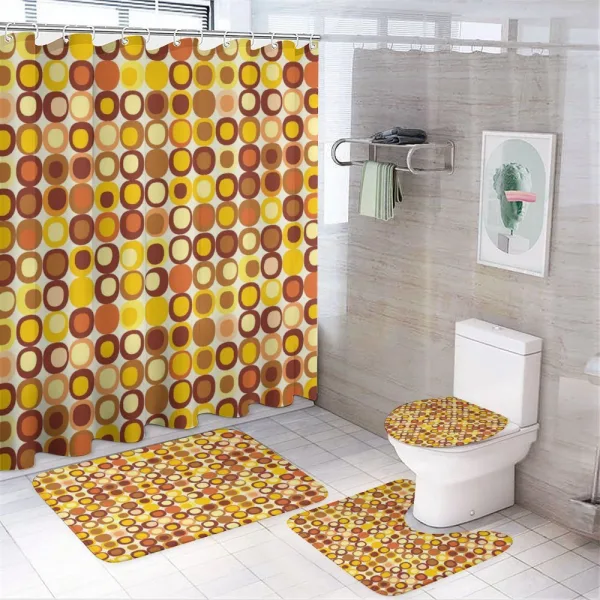 Design Retro Square on a shower curtain