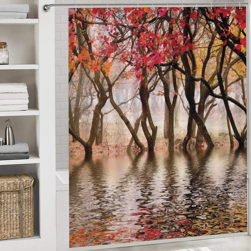 Fall Season River with Trees — Detail 4