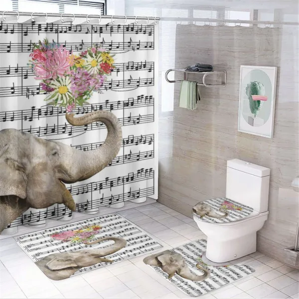 Floral Trunk Music Notes on a shower curtain
