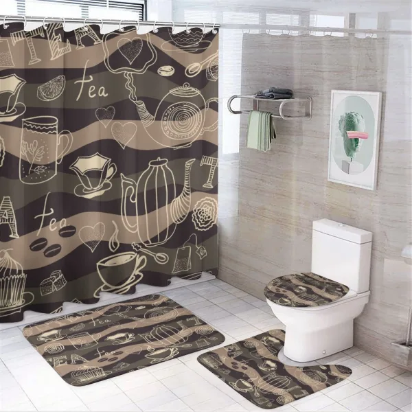 Hot Pots Coffee Beans on a shower curtain