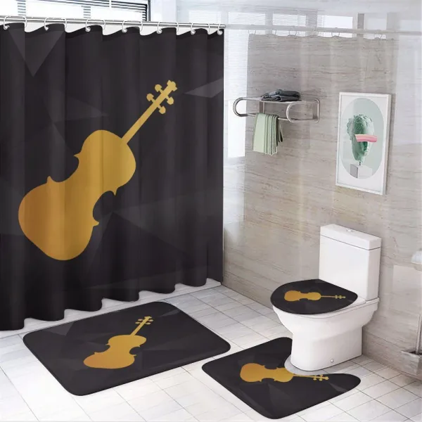 Instrument Silhouette on a shower curtain