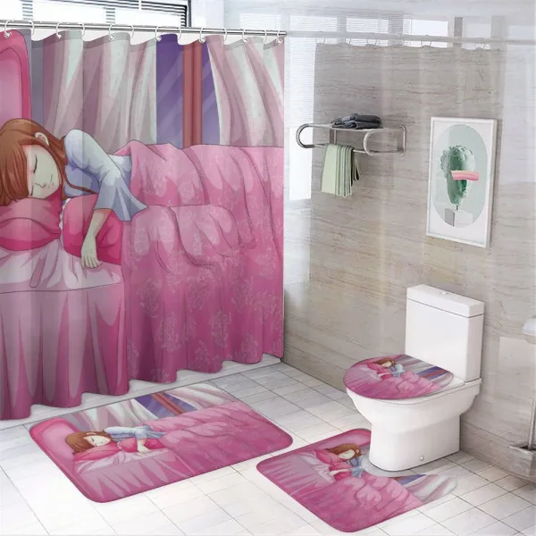 Japanese Animal Manga on a shower curtain