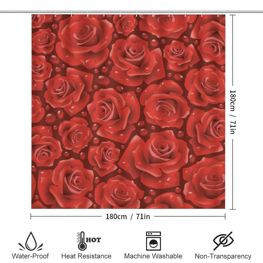 Red Roses Water Rain Drops — Detail 2