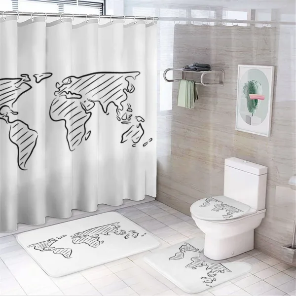 Sketch Outline on a shower curtain