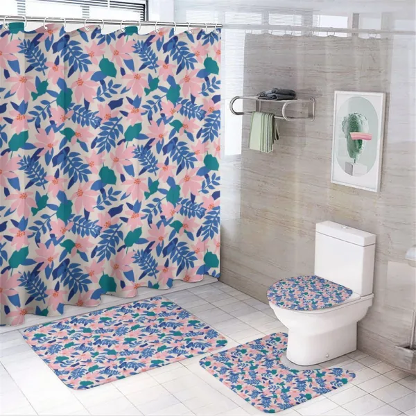 Soft Exotic Flower Leaves on a shower curtain