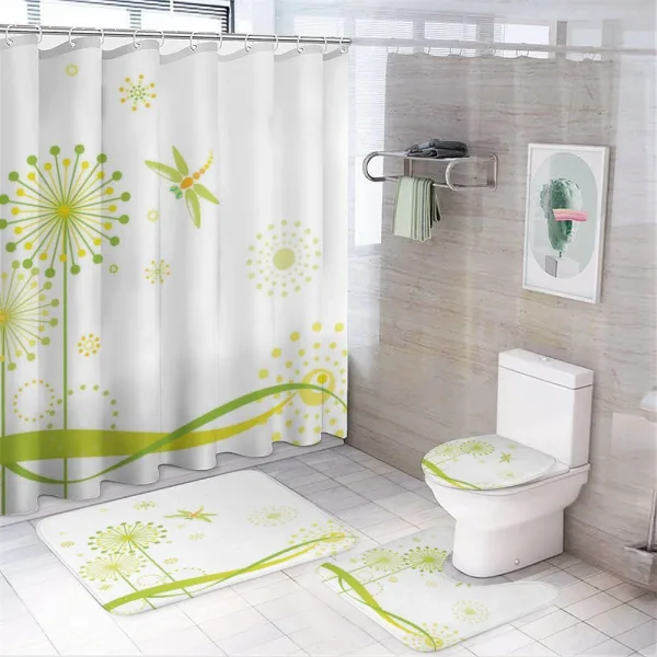 Spring Dandelion Art on a shower curtain
