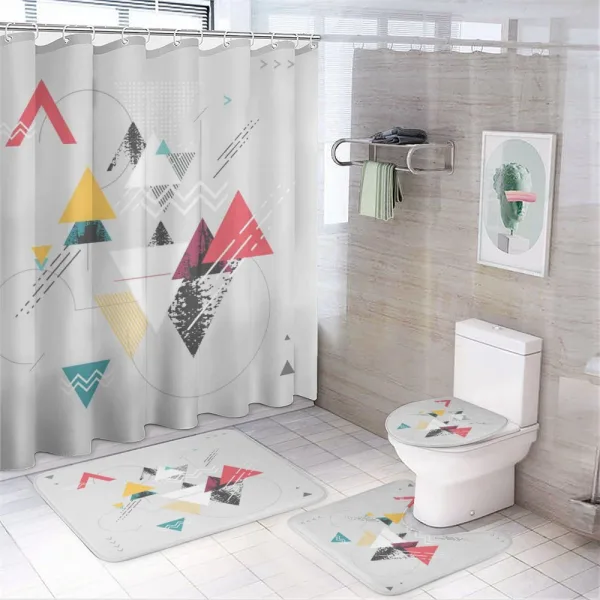 Triangle Geometric on a shower curtain