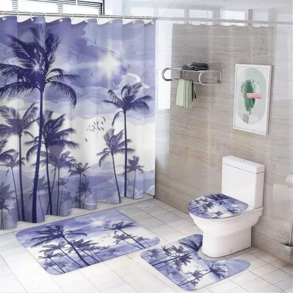 Tropic Palm Tree Sunny Day on a shower curtain